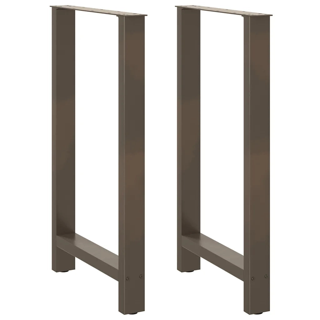 Gambe per tavolo da bar in acciaio naturale 2 pz 60x(100-101) cm in acciaio