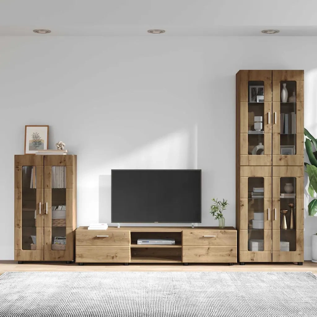 Set mobile TV FLORIN Rovere artigianale Legno multistrato