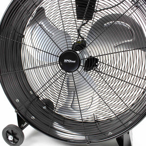 Ventilatore industriale 60 cm 180 W Ventilatore a tamburo da pavimento portatile con cavo e 3 velocità