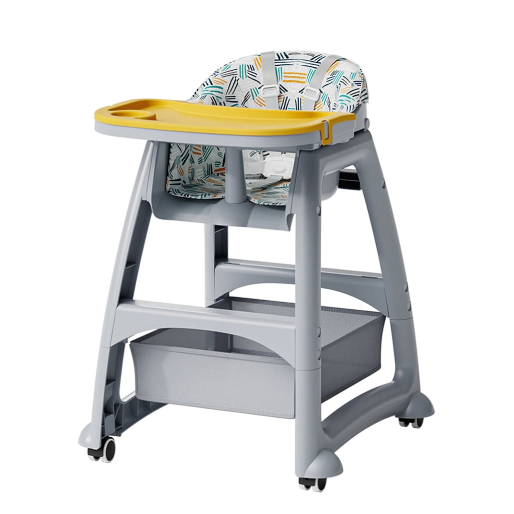 SEGGIOLONE con 3 vassoi intercambiabili 43x25x55 cm Grigio in polipropilene