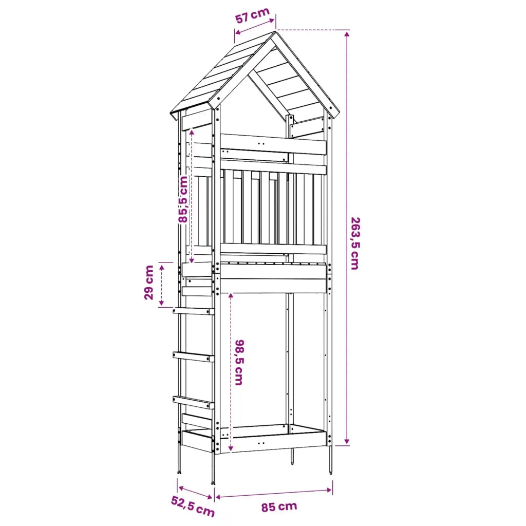 Torre da Gioco per Esterni Naturale Legno di pino massiccio 826529