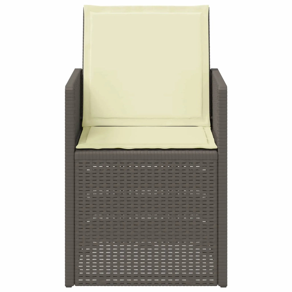 Sedie da pranzo da giardino 2 pcs Grigio chiaro e panna PP