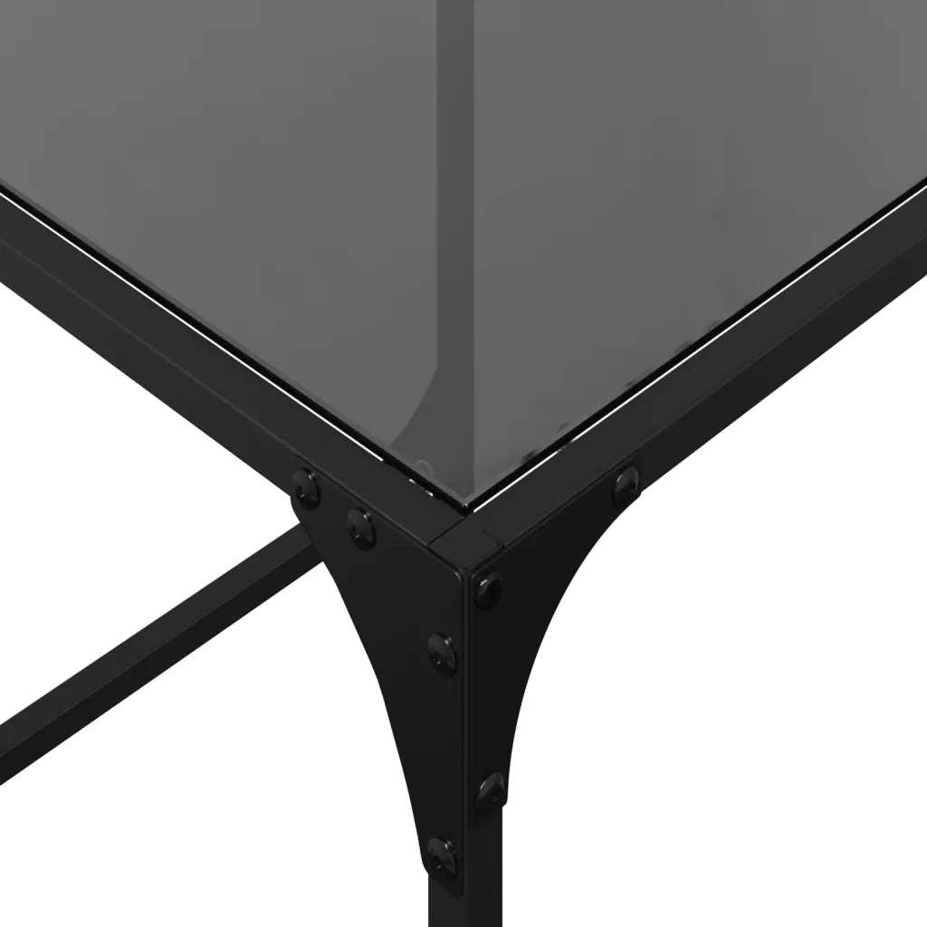 vidaXL Tavolini Impilabili 2pz con Piano Vetro Nero in Acciaio