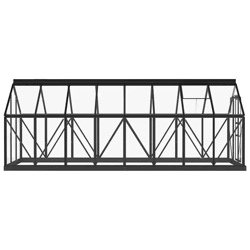 Serra in Vetro Antracite 155x395,5x191 cm Telaio in Alluminio cod mxl 53867