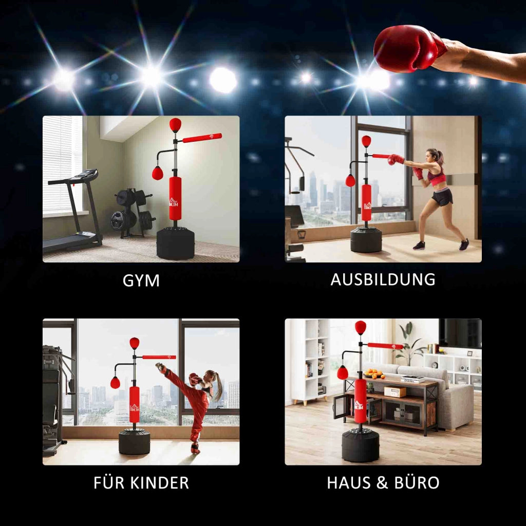 Box sacco da boxe regolabile in altezza ¨C zephmum ¨C 160-230 cm, rosso