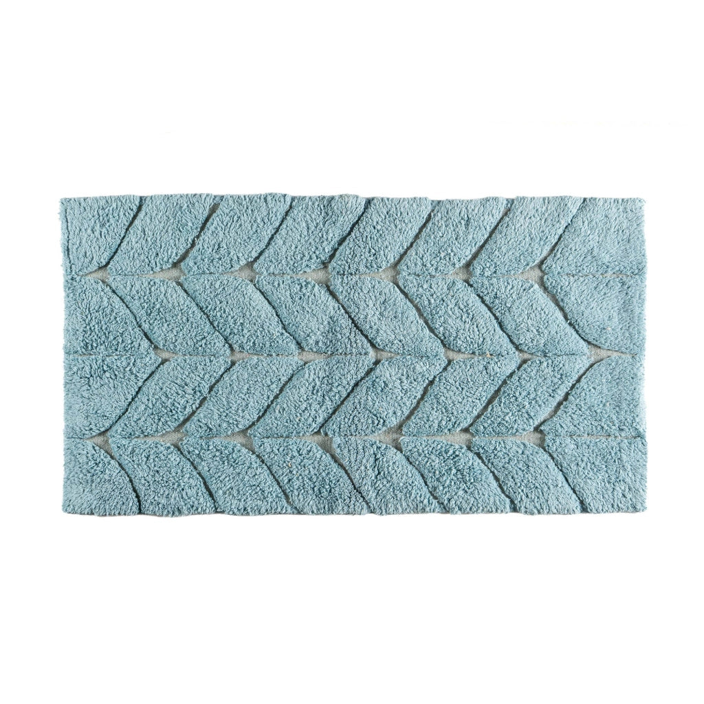 Tappeto Bagno Antiscivolo In Cotone Effetto Rilievo Assorbente, Morbido, Lavabile in Lavatrice 50x80 / 60x120 cm Azzurro - 60x120 cm