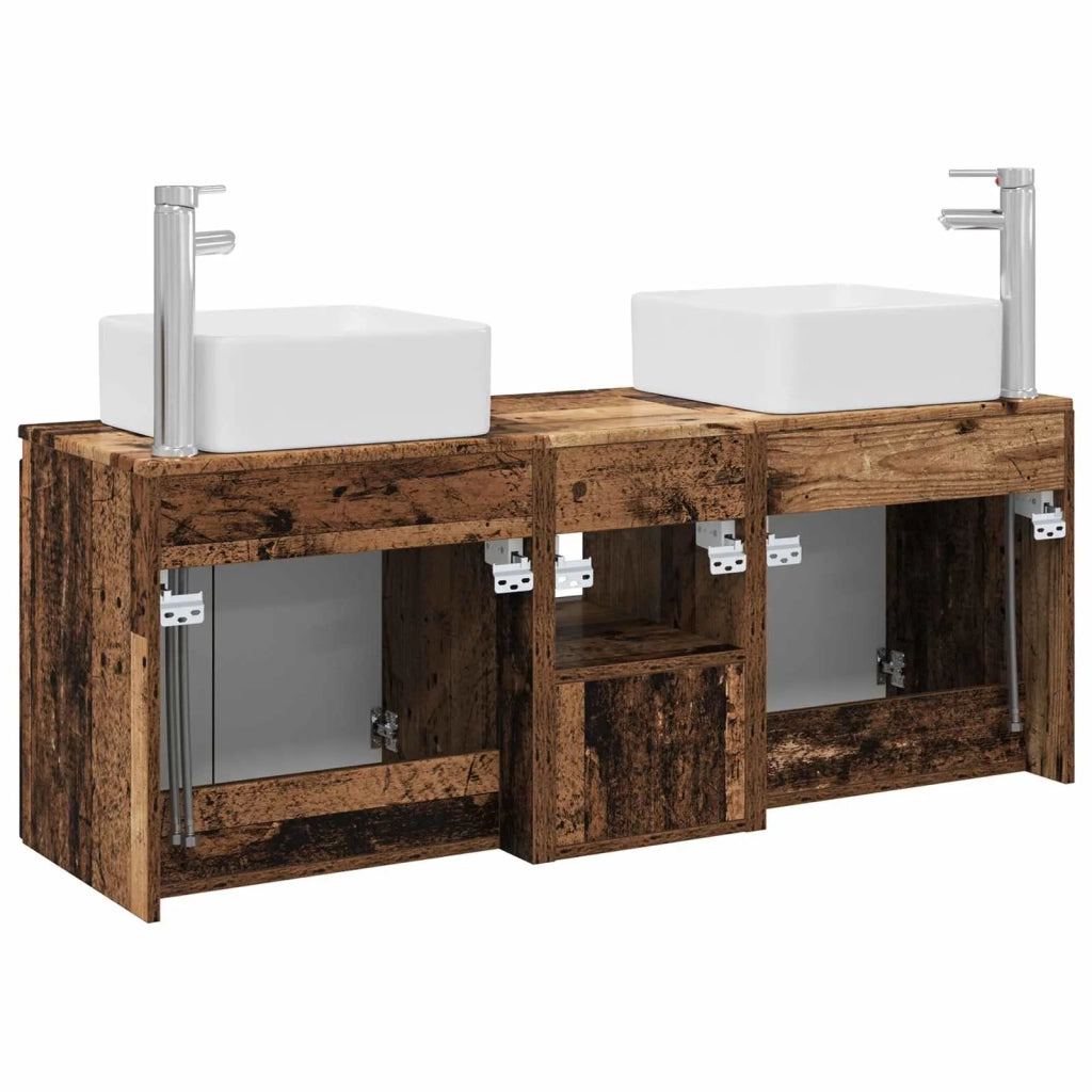 Set di Armadi da Bagno 3 pz Legno antico 49,5 x 41 x 63 cm 3405645