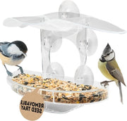 Vista acrilica per uccelli con 4 fori di aspirazione forti e contenitore semina rimovibile - alimentatore per osservazione di uccelli piccoli - osservatorio per uccelli regalo per tutte le occasioni
