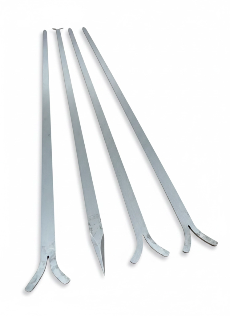 Spiedi per barbecue in Acciaio Inox AISI 304 lunghi 64 cm per Carne Pesce Verdure 4 pz