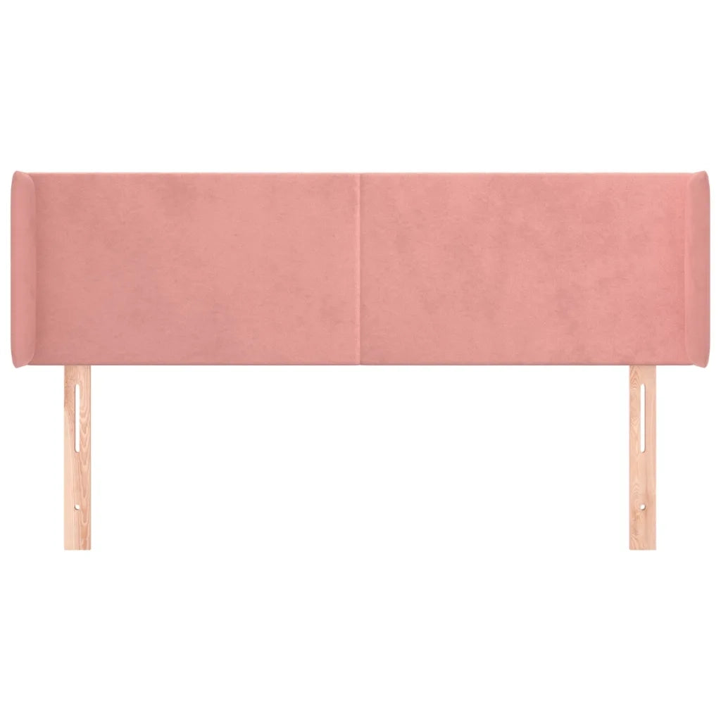 Testiera ad Orecchio Rosa 147x16x78/88 cm in Velluto