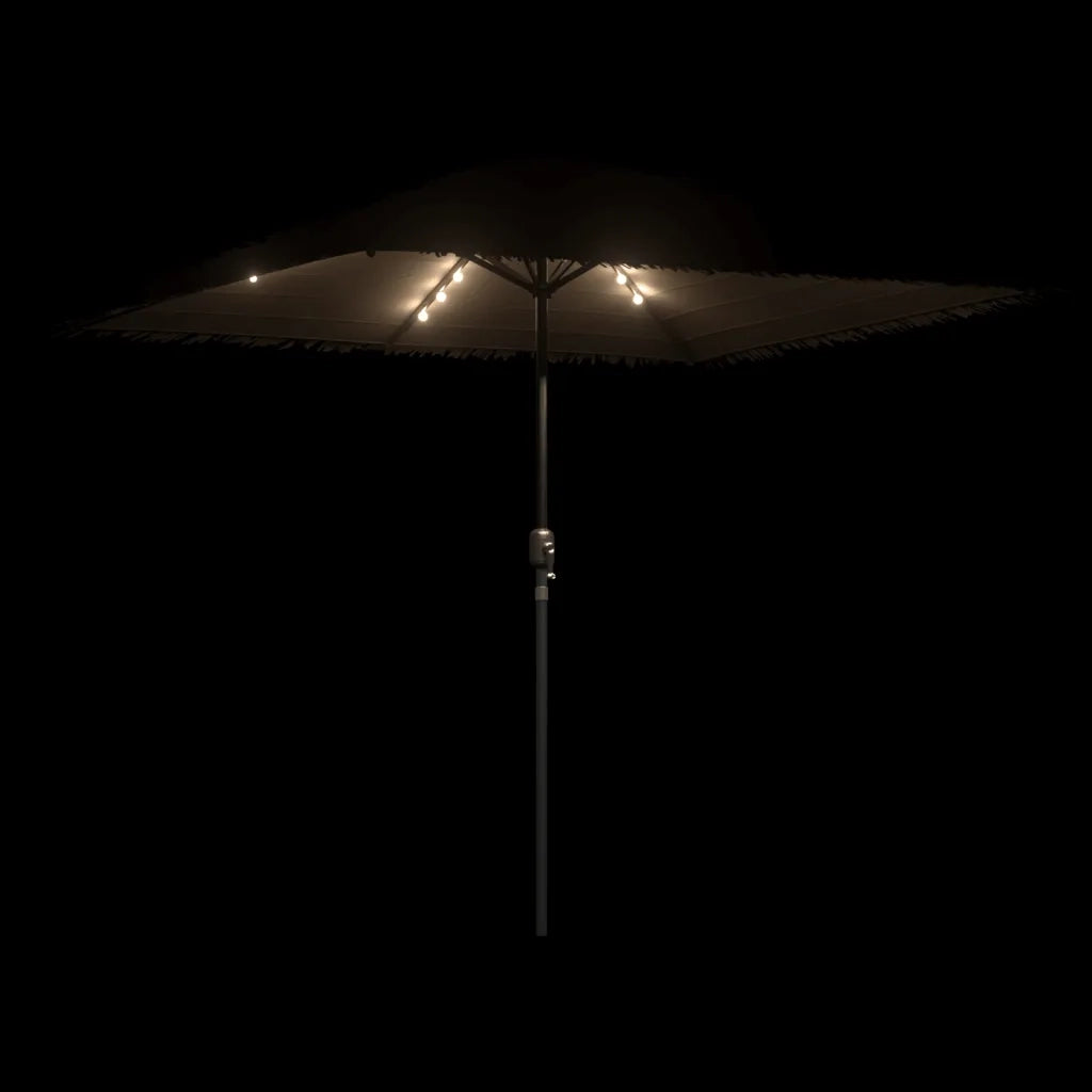 Ombrellone Giardino LED e Palo in Acciaio Marrone 248x248x248cm 4005117