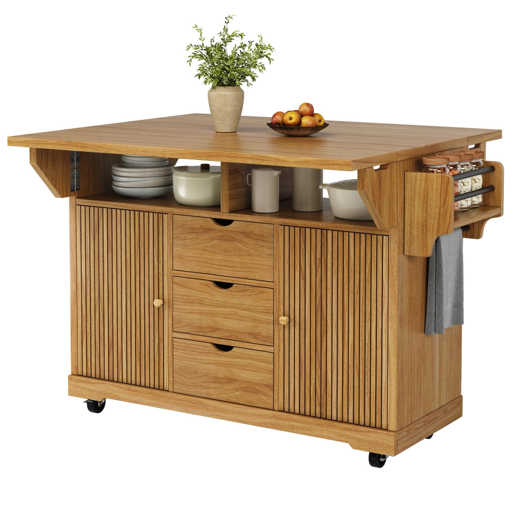Mobile contenitore con 3 cassetti e ripiani regolabili; per cucina; in MDF e metallo