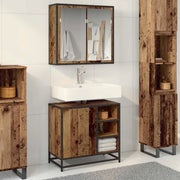Set di mobili per il bagno con lo scaffale 2 pcs Legno vecchio 3402402