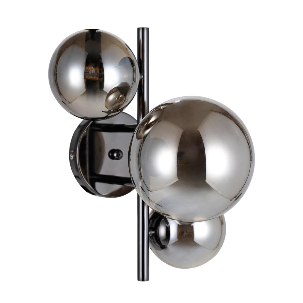 Applique CANELLO Italux nero/cromo 3xG9 sfere vetro moderna