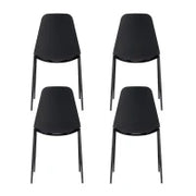 E-STYLO Sedia in polipropilene nero con gambe in metallo nero, 49cm X 48.5cm H. 88cm.