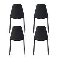 E-STYLO Sedia in polipropilene nero con gambe in metallo nero, 49cm X 48.5cm H. 88cm.