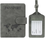 Portafoglio con blocco RFID - Pelle artificiale - Portafoglio per tessere di identità - Etichetta per bagaglio - Molte tasche - Dimensioni 11,5 cm x 15 cm - Portafoglio per documenti di viaggio