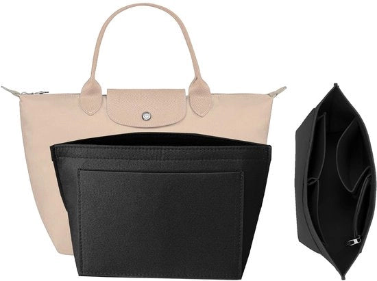 Organizzatore di tasche per Longchamp con più tasche per accessori portafoglio per borse Longchamp Le Pliage e Tote Bag (nero, L)