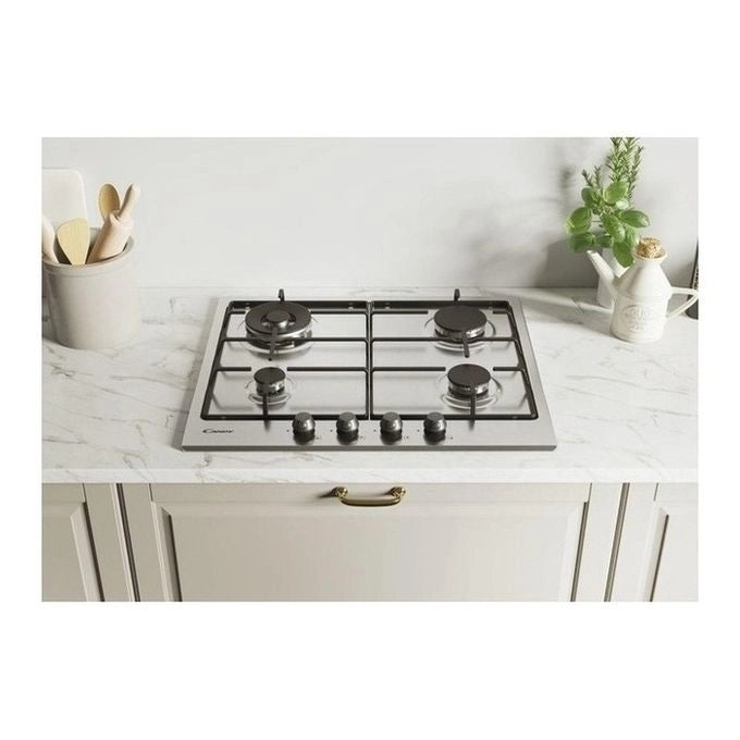 Candy Classic CHW6BR4WTX Acciaio inox Da incasso 59 cm Gas 4 Fornello(i)