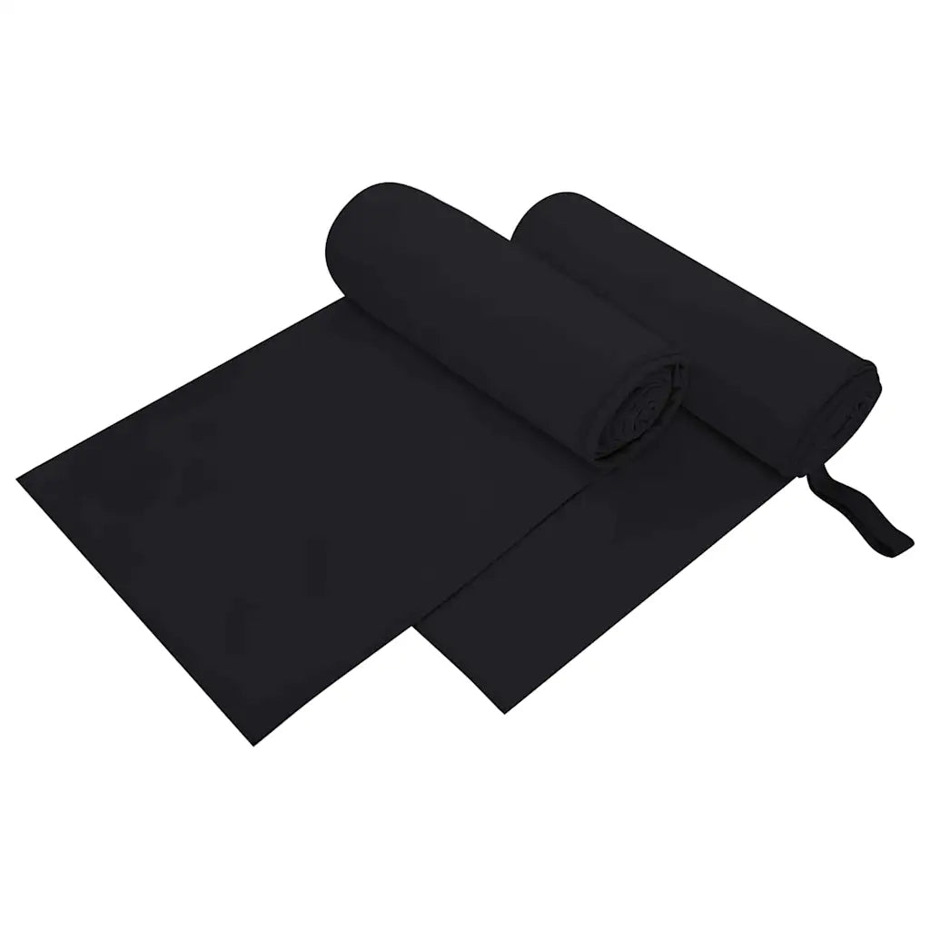 Asciugamani Sportivi 2 pz | Teli per bagno Nero 200 x 100 cm
