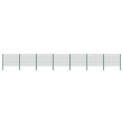 Pannello di Recinzione con Pali in Ferro 11,9x1,2 m Verde
