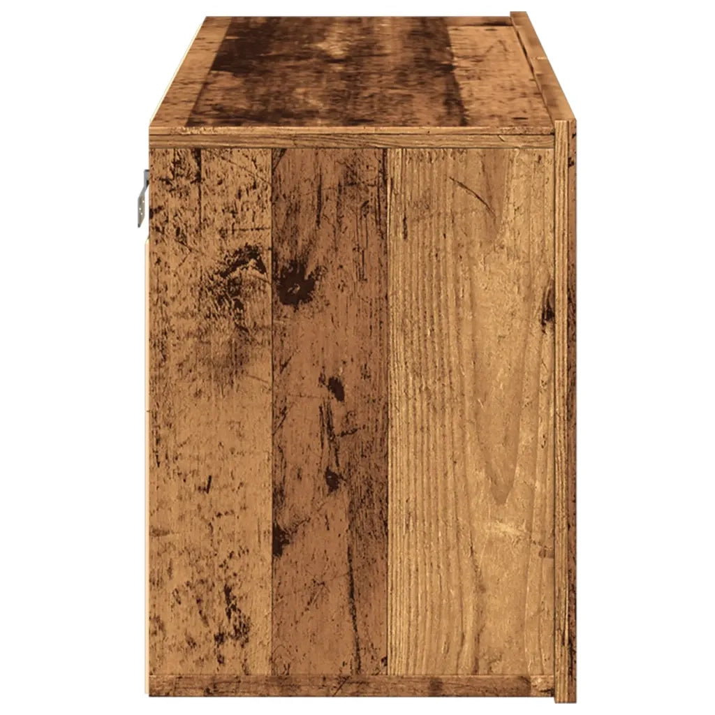 Mobile TV a Parete-Mobile TV a Muro Legno Antico 80x30x41 cm