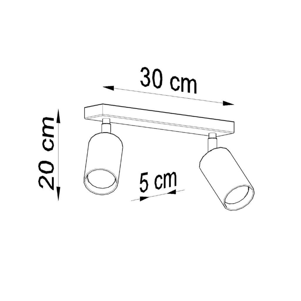 Plafoniera Pure Lume Montan 2 luci legno cromo GU10