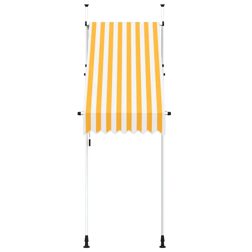 Tenda da Sole | Tenda parasole Retrattile Manuale 100 cm Strisce Arancio Bianche