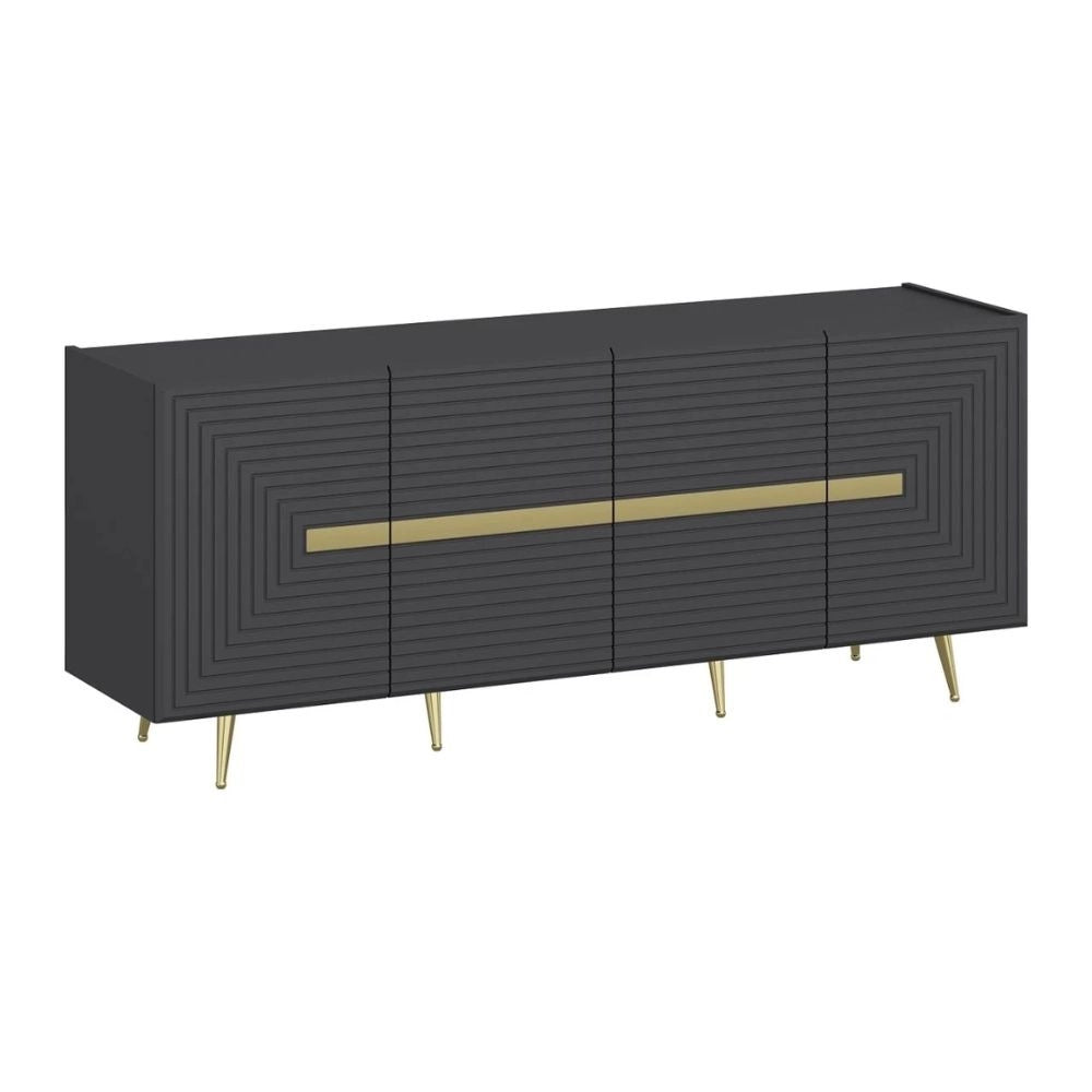 Madia 4 ante antracite Jose particolari oro 180x47x75h