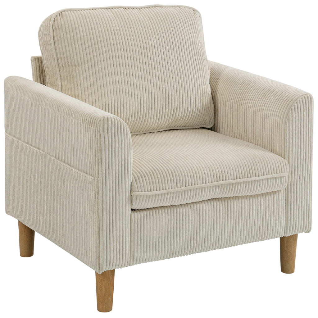 Poltrona imbottita in velluto ¨C zephmum ¨C beige 83x74x87cm
