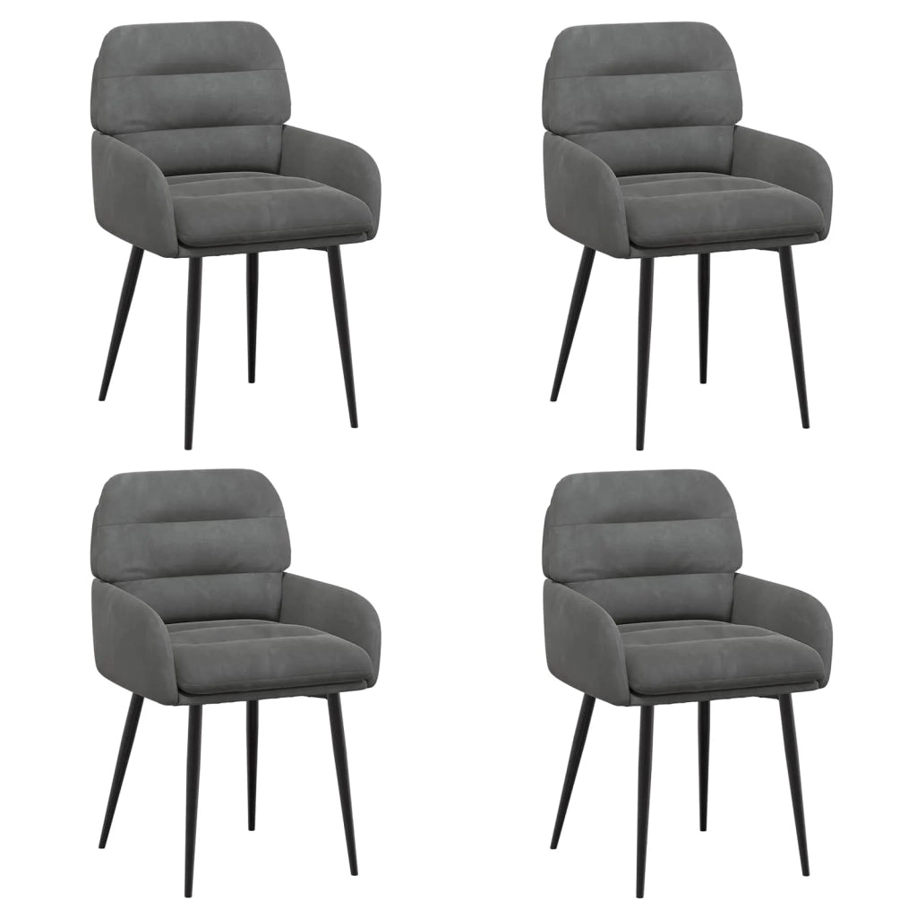 Sedie da pranzo 4 pcs Velluto (V) Grigio Scuro 3428238