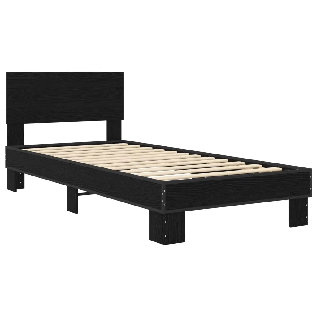 Struttura letto con testata Rovere Nero 80 x 200 cm 8009087