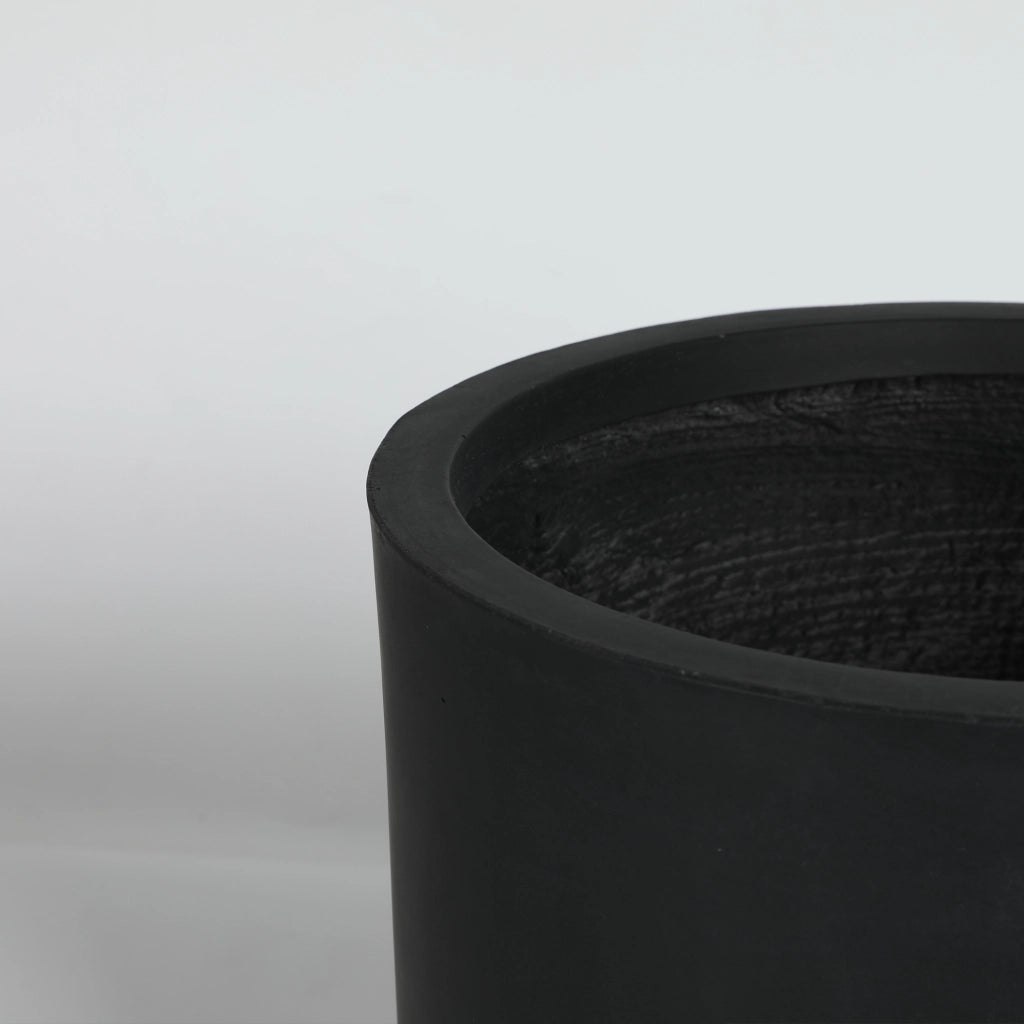 Fioriera con grigliato rotonda in magnesio ossido con fori di drenaggio set di 2 nera 50 × 50 × 50 cm