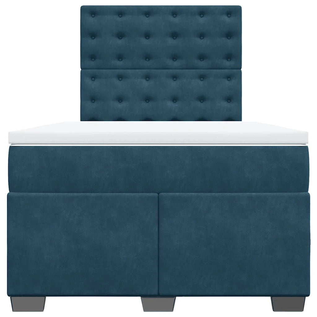 Giroletto a Molle con Materasso Blu 120x190 cm in Velluto