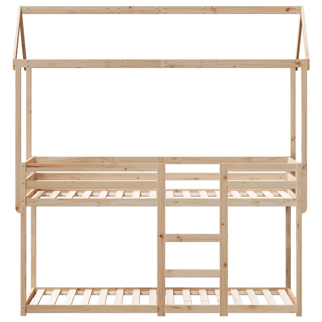 Letto a Castello senza Materasso 90x190 cm Legno di Pino