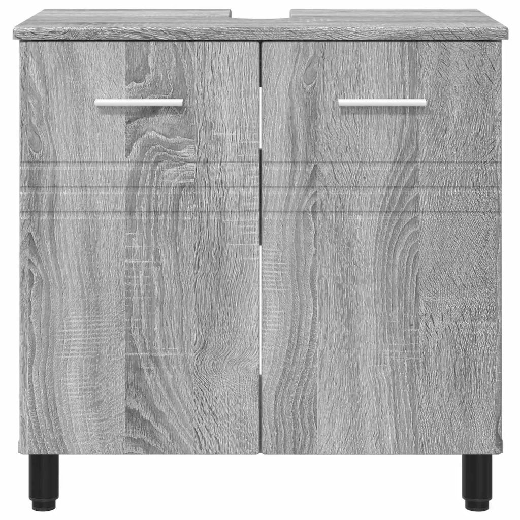Mobiletto da bagno Sonoma grigio 60 x 35 x 60 cm