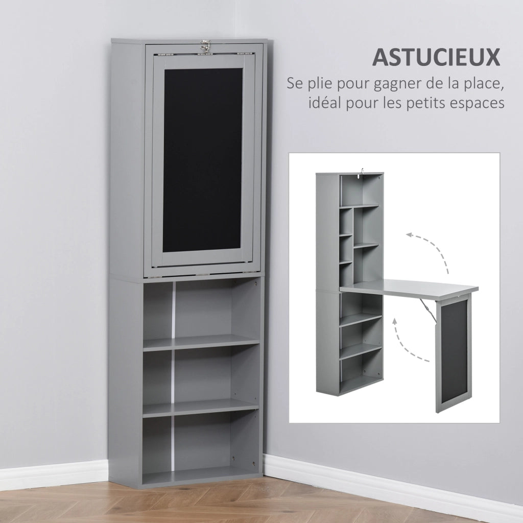 Scrivania con libreria e scaffale regolabile ¨C zephmum ¨C bianco