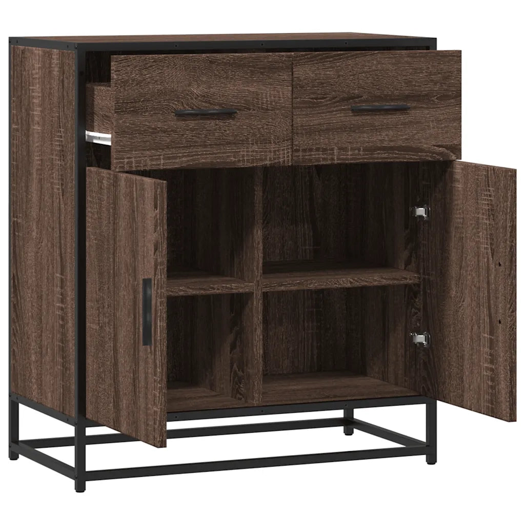 Credenza Rovere Marrone 68x35x76 cm in Legno Multistrato 848983