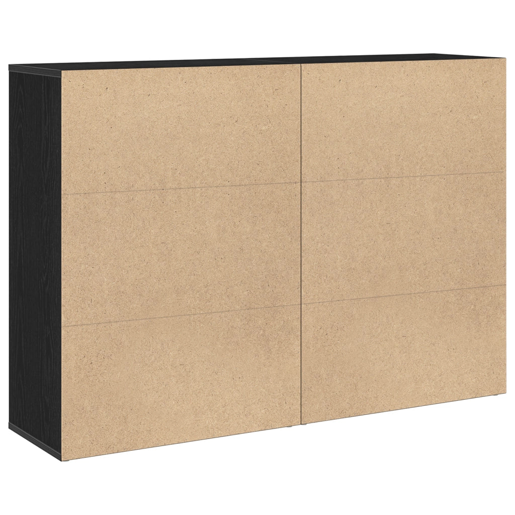 Credenze 2 pcs Nero Rovere 60x31x84 cm Legno Ingegnerizzato