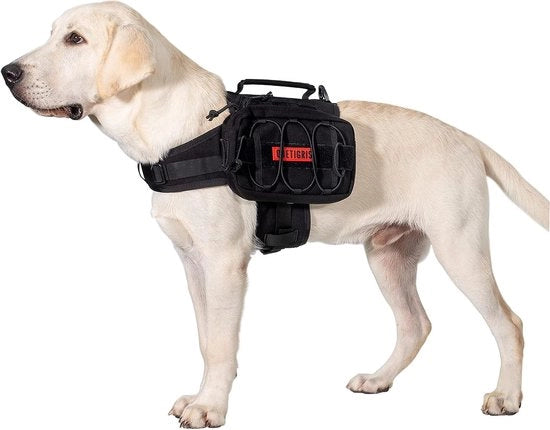Zaino per cani, versione 2.0, borsa per cani per campeggio, zaino per cani per passeggiate, zaino per cani per grandi cani (S, nero)