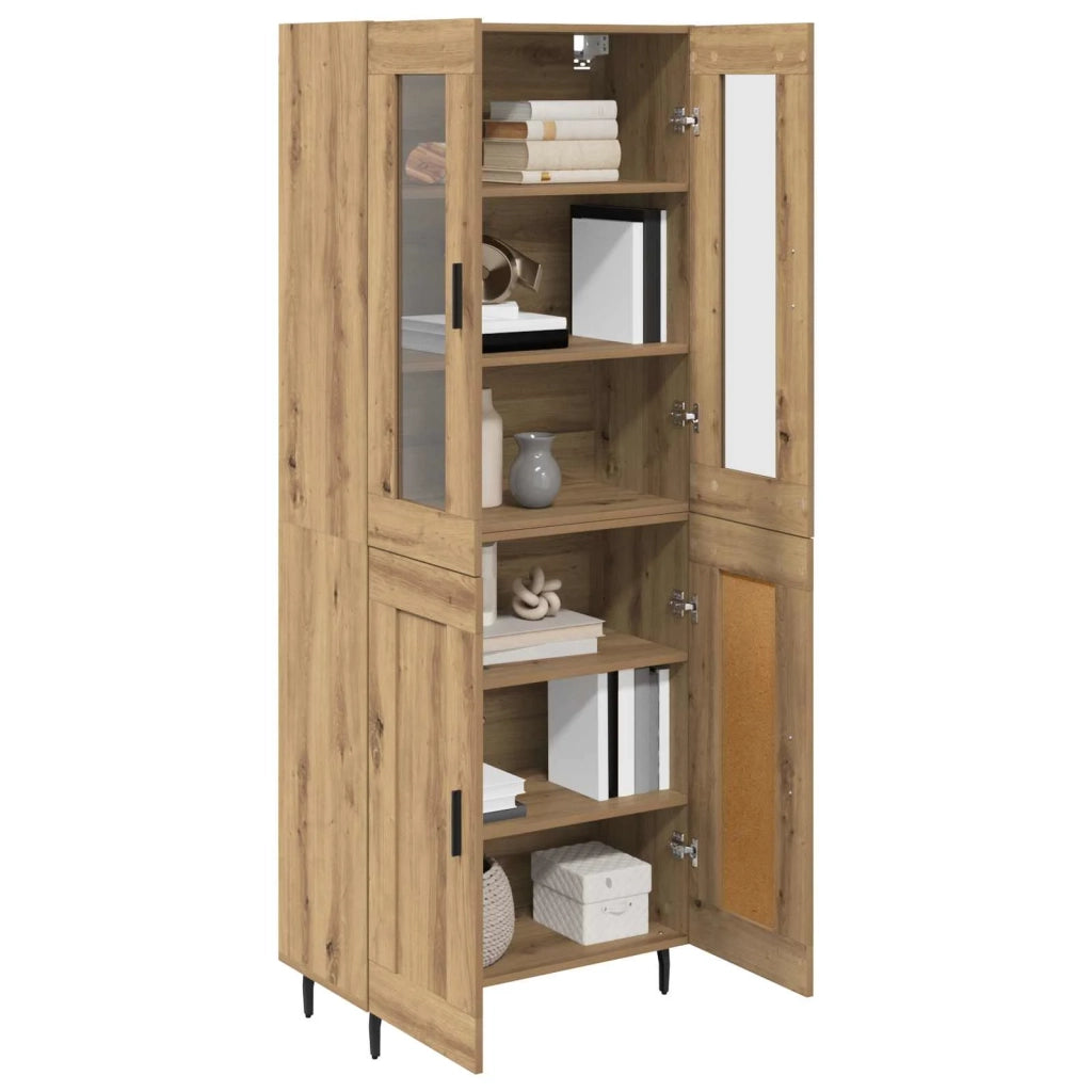 Credenza 2 pcs Rovere artigianale Legno multistrato