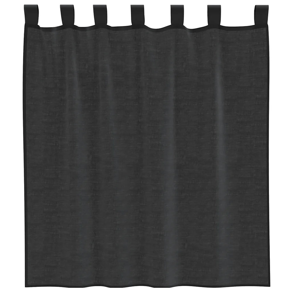 Tende in Voile con Linguetta 2 pz Nero