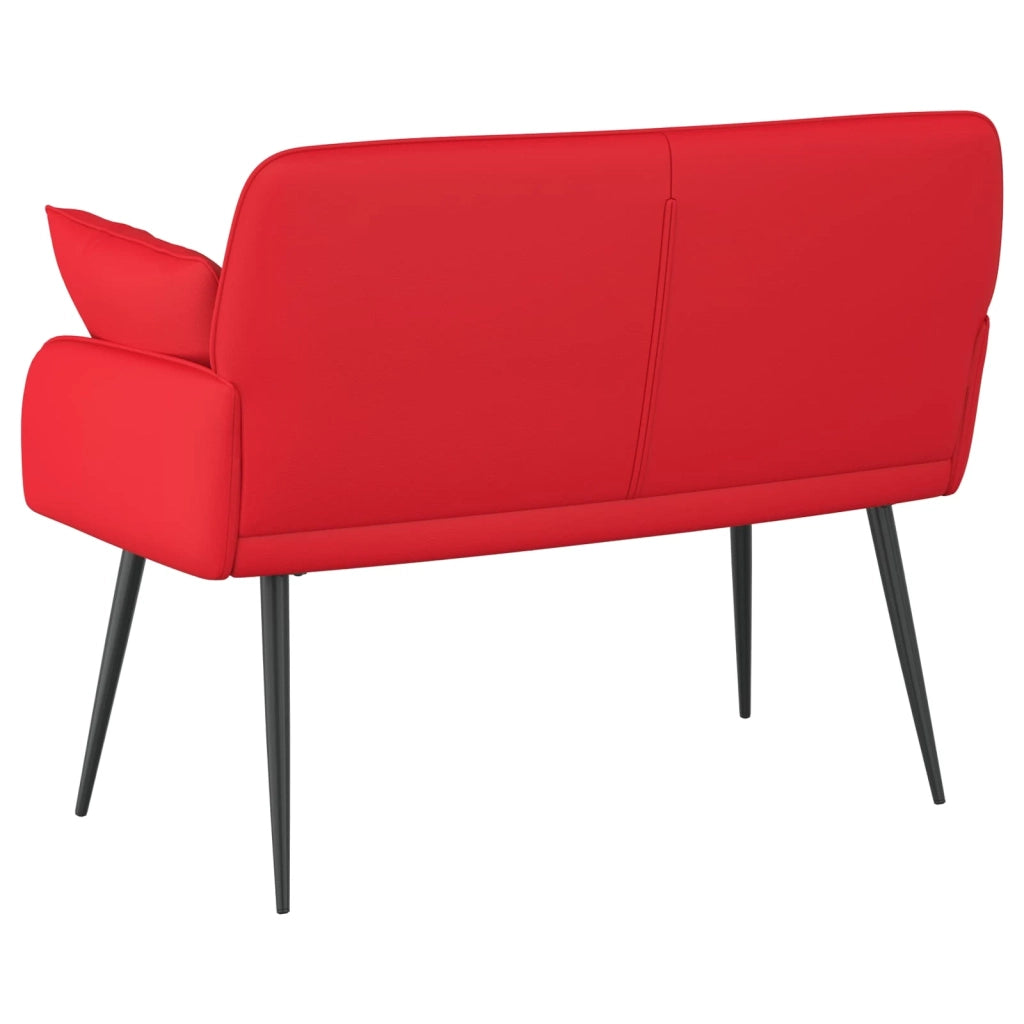Divano a 2 posti con gambe in metallo 2 posto Rosso Similpelle 42051012