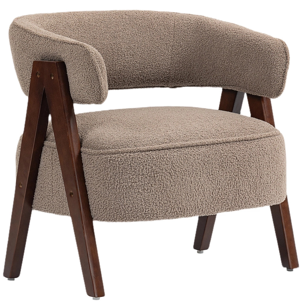 Poltrona in tessuto bouclette ¨C zephmum ¨C 70x64x71 cm, marrone