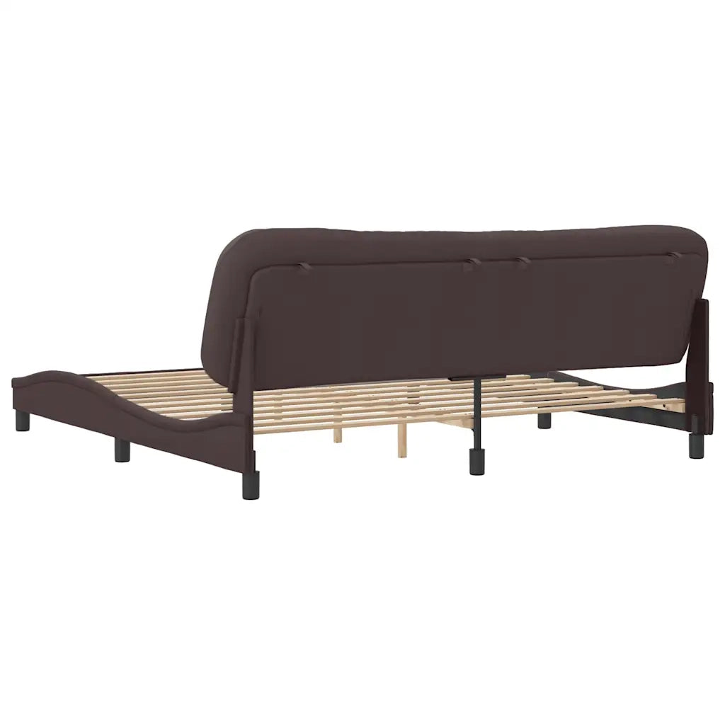 Giroletto senza Materasso Hvar Marrone Scuro 200x200 cm in Tessuto