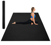Tappeto Per Esercizi Grande XXL 180 x 200 Cm Antiscivolo Resistente Tappetino Allenamento Casa Palestra Materassino Fitness Pilates Yoga In Pvc Arrotolabile Facile Trasporto  Nero