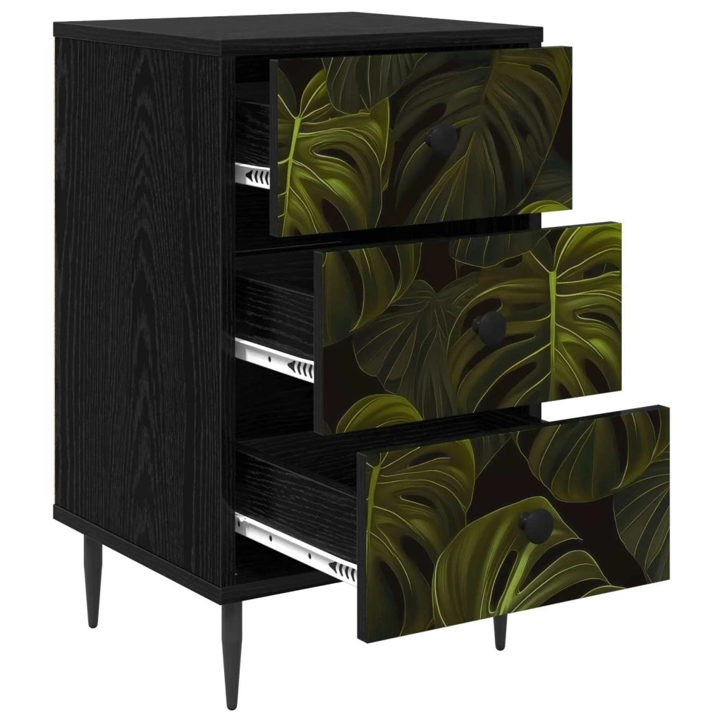 Armadio da Notte ELBURG 2 pz Rovere Nero 36 x 33 x 61 cm 8007318