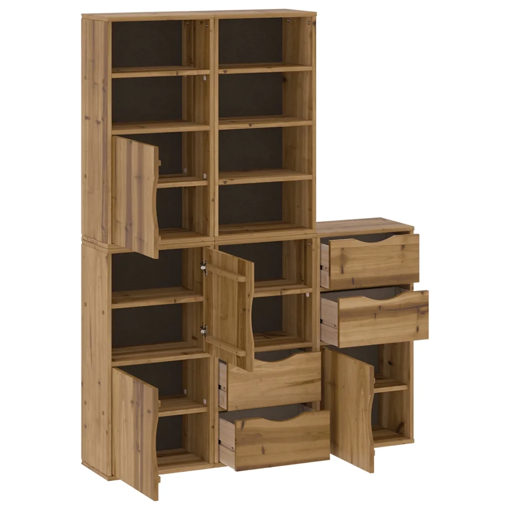 Armadietti Laterali 5 pz ODDA 40x24x79 cm Legno Massello Pino