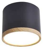 Plafoniera Candellux TUBA LED 9W 4000K nero/legno Ø8,8cm