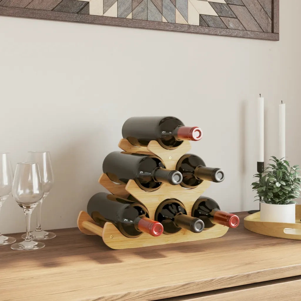 Portabottiglie di Vino per 6 Bottiglie 35x18x25,5 cm in Bamb¨´ CFW9713303